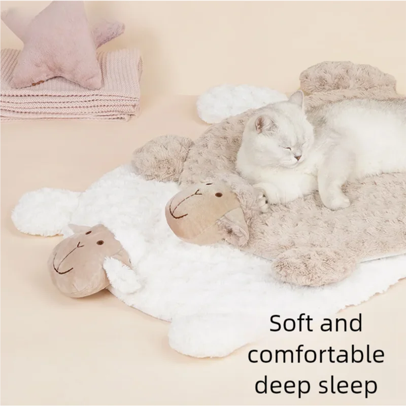 Kuschelige Lammfell-Haustiermatte – der perfekte Schlafplatz für Katze & Hund